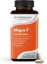 LifeSeasons Migra-T con Relieve-R PM - Migraine Prevention & Relief Supplement - Supports Severe Headaches - Riduce Light Sound & Odor Sensitivity - Feverfew, White Willow, Magnesium Ginger & CoQ10
