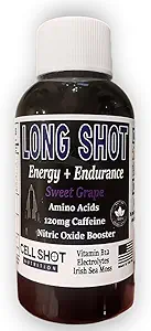 Sweet Grape Long Shot - 4 Pack - Nitric Oxide Booster, Caffeina, Nootropics, Electrolytes, Aminoacidi - Natural Endurance e Performance Enhancement