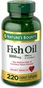 Huile de poisson de la nature 1000 mg de softgels enrobés, 220 Nombre