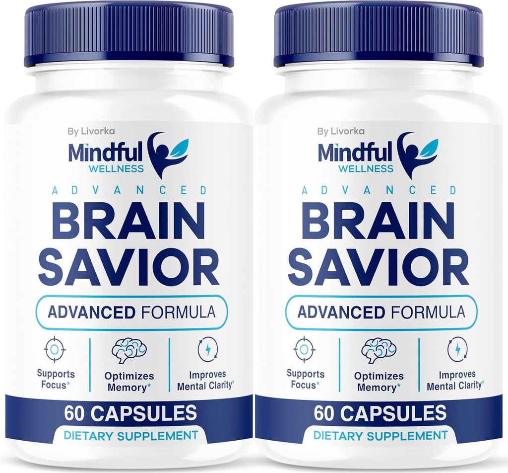 (2 Pack) Wellness Awareful Advanced Cerveau Saveur Capsules, Supplément Wellness Awareful officiel, Wellness Support Capsules Premium Formule - Toutes les pilules naturelles, 120 capsules pendant 2 mois