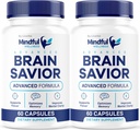 (2 Pack) Mindful Wellness Advanced Brain Savior Capsules, Official Mindful Wellness Supplement Pills, Mindful Wellness Support Capsules Formula Premium - Tutti Pillole Naturali, 120 Capsule per 2 Mesi