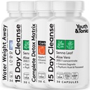 Detox Cleanse Kick Off Gewichtsmanagement und Extra Colon Reiniger. 4pk für Wasserverlust, Blähungen, flachen Magen, Schwellung w Apfelessig, Senna Blatt, Glucomannan, Chrom, Probiotische 120 Pillen