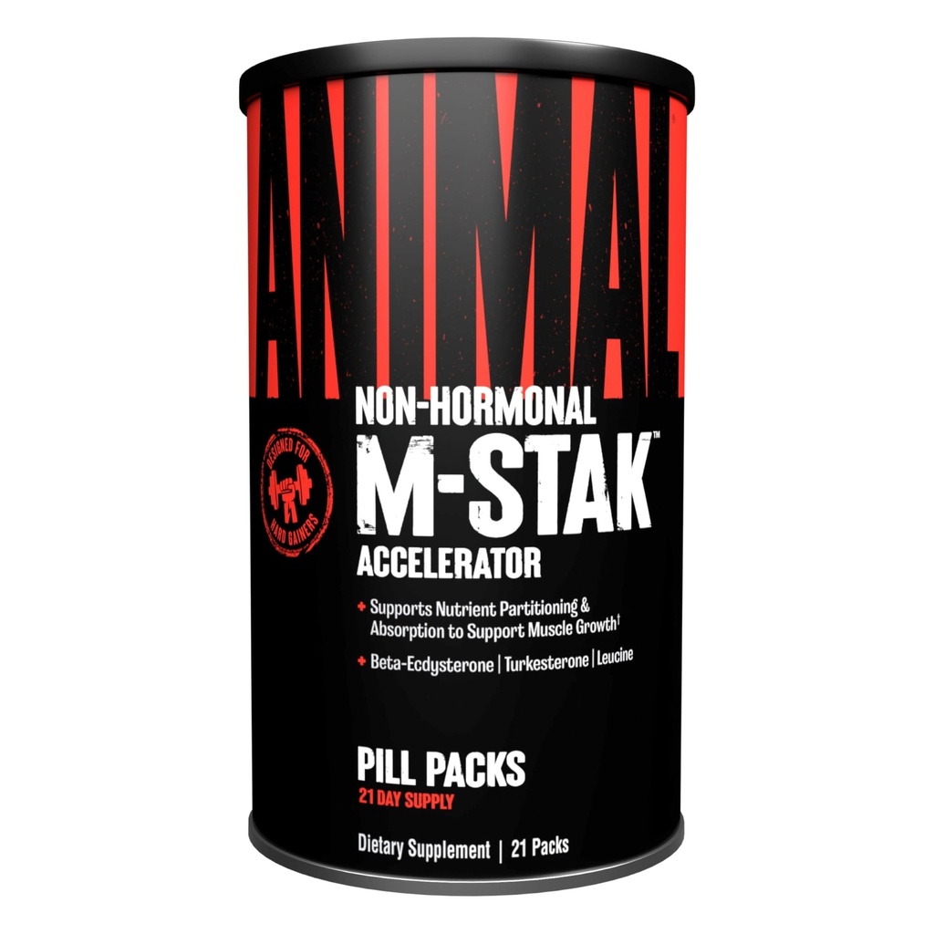 Animal M-Stak - Muscle Builder and Anabolic Mass Gainer Supplément pour la musculation - Lean Muscle Growth, Amino Complex and Pre Workout Energy, 21 Packs