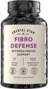 Crystal Star Fibro Defense, 150 capsule - Salute del seno e dell'utero tra periodi - Natural Herbal Supplement Caps for Women - Vegetariano, Non OGM
