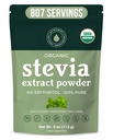 Bio 100% reines Stevia-Pulver, 4 Unzen, Zufriedene süße Cravings, senkt Blutzuckerspiegel für Diabetiker, Bulk-Pulvered Stevia-Extrakt-Süßstoff für besseres Backen & Getränke, 800+ Servierungen von NatriSweet