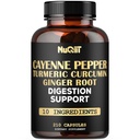 Cayenne Pfeffer Ergänzung mit Kurkuminwurzel, Ginger Root, Ceylon Cinnamon Bark & More - Immunsystem, Joint Health & Digestive Health Support - 210 Kapseln