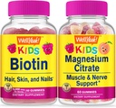 Eh bien oui Biotin Kids + Magnésium Citrate Kids, Gummies Bundle - Grande dégustation, supplément de vitamine, sans gluten, sans OGM, gummy à croquer