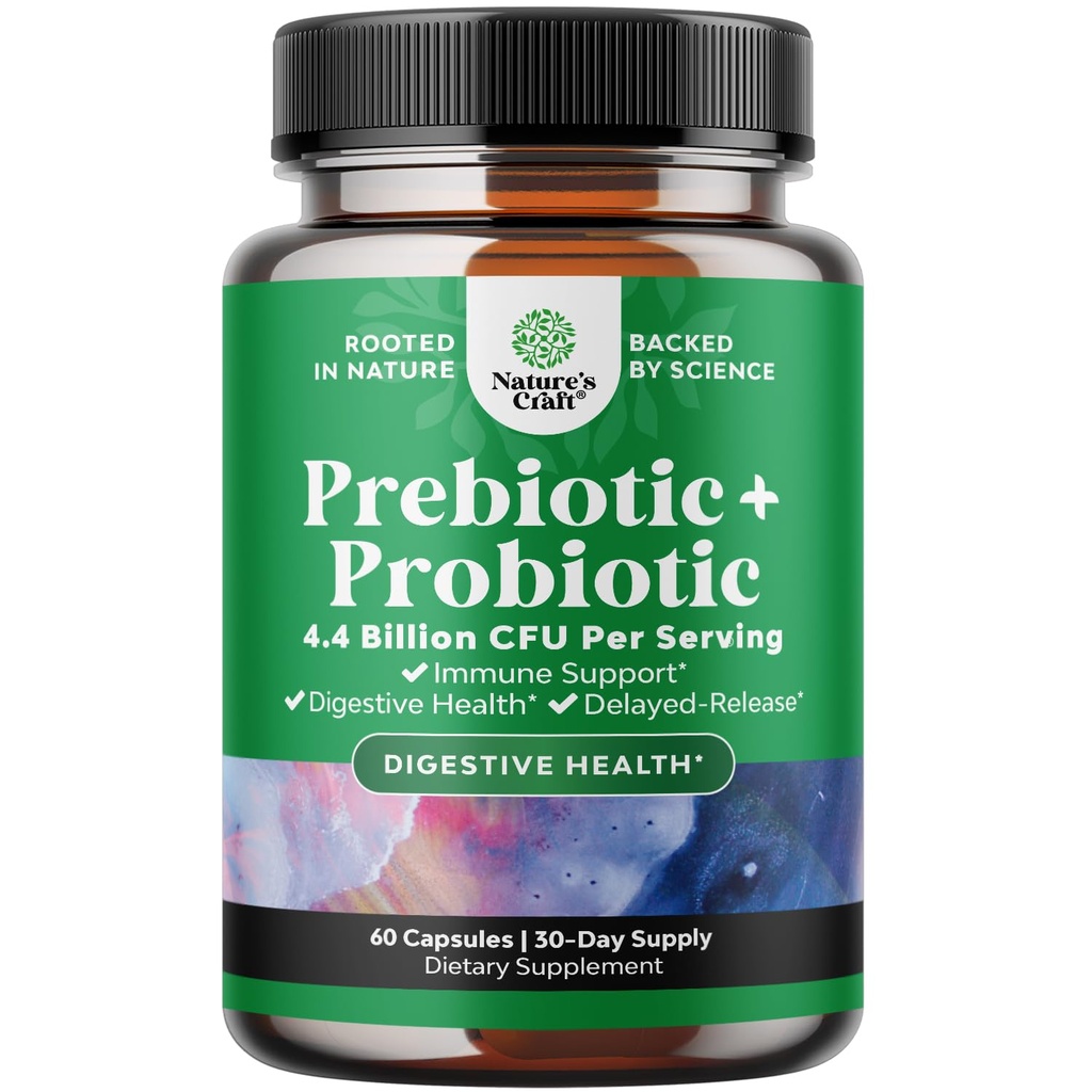 Präbiotika und Probiotika Gut Health Supplement - Super Potent Digestive Health Acidophilus Probiotic Kapseln mit Männern und Frauen Probiotika und Präbiotika für Colon Verdauungsunterstützung und Immunität