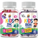 Gummies de fer pour les enfants & Gummies de zinc pour les enfants. Vitamines de fer avec vitamine C. Gummy à croquer au zinc pour le soutien immunitaire - Supplément antioxydant naturel puissant pour les enfants Hommes Femme Adultes