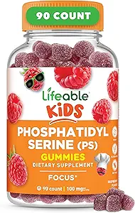 Phosphatidylserine vitale (ps100) Bambini | 100mg Kids Focus Gummies | Great Tasting Phosphatidylserine Supplement | Focus Supplement per bambini | 90 Gummies