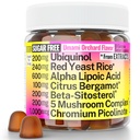 Citrus Bergamot Beta-Sitosterol Chromium Picolinate Zucchero-Less Gummies w Lion's Mane Turchia Tail Reishi Cordyceps Chaga, Pillole Capsule Supplemento Alt