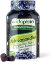 Ashwagandha Gummies, Estratto di radice di Ashwagandha ad alta potenza con Magnesio Glycinate, Melatonina, B6, Radice Valeriana, GABA, Fiore della passione per gli uomini e le donne.