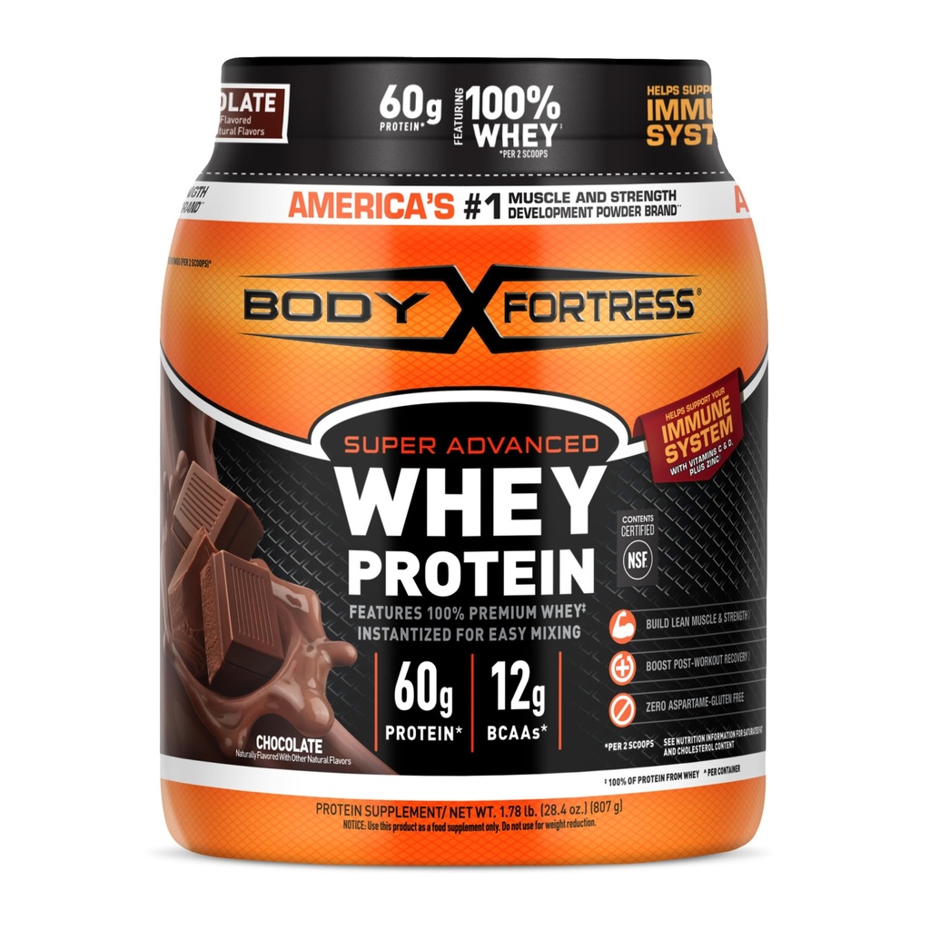 Body Fortress 100% Whey, Premium Protein Pulver, Schokolade, 1.78lbs