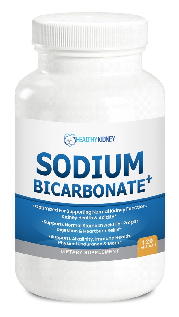 Bicarbonato di sodio organico Alkaline 650 mg capsule - Supporto rene potenziato, Neutralizzatore di acido di Stomach con Superfood alcalinizzanti, Immune & Sport Performance Aid, Antacid ad azione rapida – 120 Caps