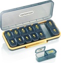 Organisateur hebdomadaire de pilules 2 fois par jour - Pill Case Am Pm - Travel Pill Box 7 Day Portable Daily Vitamine Conteneur Distributeur de médecine esthétique avec 7 compartiments séparés Matin Night Supporter supplément