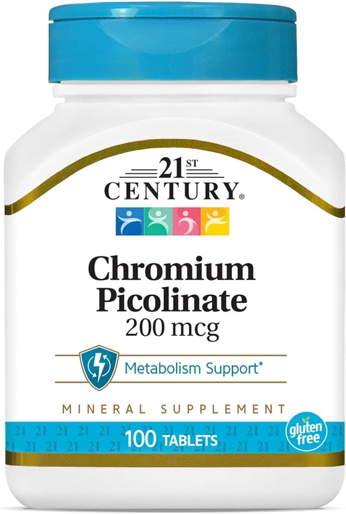 Chromium Picolinat des 21. Jahrhunderts 200 mcg 100 Tabs