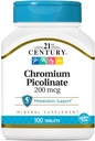 21 ° secolo cromo picolinato 200 mcg 100 Tab