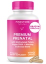 Pink Stork Premium Vitamina Prenatale per le donne - Ingredienti integrali organici, Multivitamin & Probiotics - Mattina Malattia, Digestione, & Energy - Folate, B6, & Iron - 60 Capsule