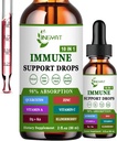 Zink Quercetin mit Bromelain Vitamin C D3 Flüssige Tropfen Immununterstützung mit Vitamin A K2 Echinacea Chlorophyll und Elderberry - 10 in1 Immunschutz Tropfen Komplex für Immungesundheit