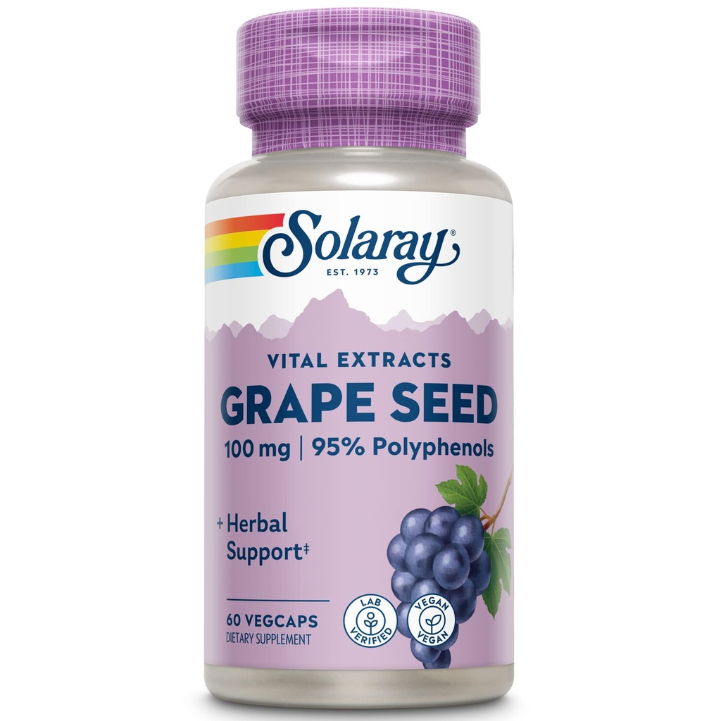SOLARAY Extrait de graine de raisin 100 mg Plus Complexe bioflavonoïde