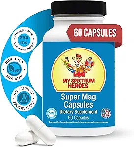 My Spectrum Heroes Magnesium Kapseln - High-Absorption Magnesium Blend für Schlaf, Entspannung, kognitive Unterstützung und Beruhigung - Kid & Adult Friendly Formula - fördert Wellness und Balance - 60 Kapseln
