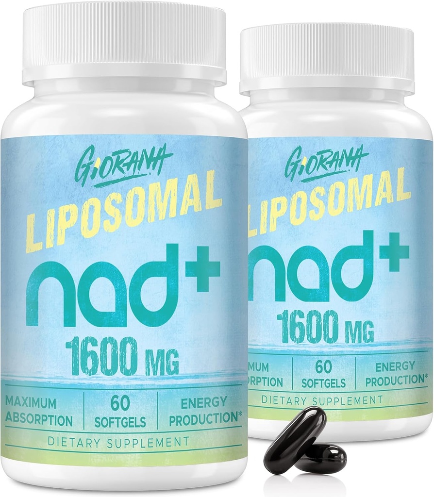 1600 MG Liposomal NAD+ Supplemento, NAD+ Boosting Supplemento, Superior Absorption, Vitamina B3 per la difesa dell'invecchiamento, Longevità, Energia, Riparazione, Non OGM, 120 Softgels