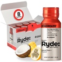 Ryde: Energize Shot | Tropical Flavor | Green Tea Caffeine, Taurine, Ginseng Extract & B Vitamine | 0 Kalorien, 0 Zucker | 2 FL OZ Schüsse | Erhöht Energie* (8 Packung)