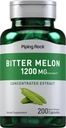 Piping Rock Bitter Melon Capsule 1200mg | 200 Count | Momordica Charantia | Estratto concentrato | Supplemento erbe | Non OGM, Gluten Free