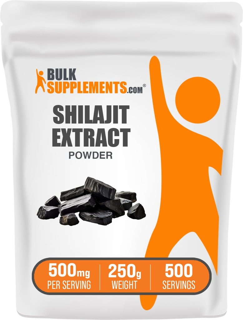 BulkSupplements.com Shilajit Extract Powder - Fulvic Acid Supplement, Shilajit Supplement - Glutenfrei, 500mg pro Servierung von Shilajit Powder, 250g (8.8 oz) (Pack von 1)