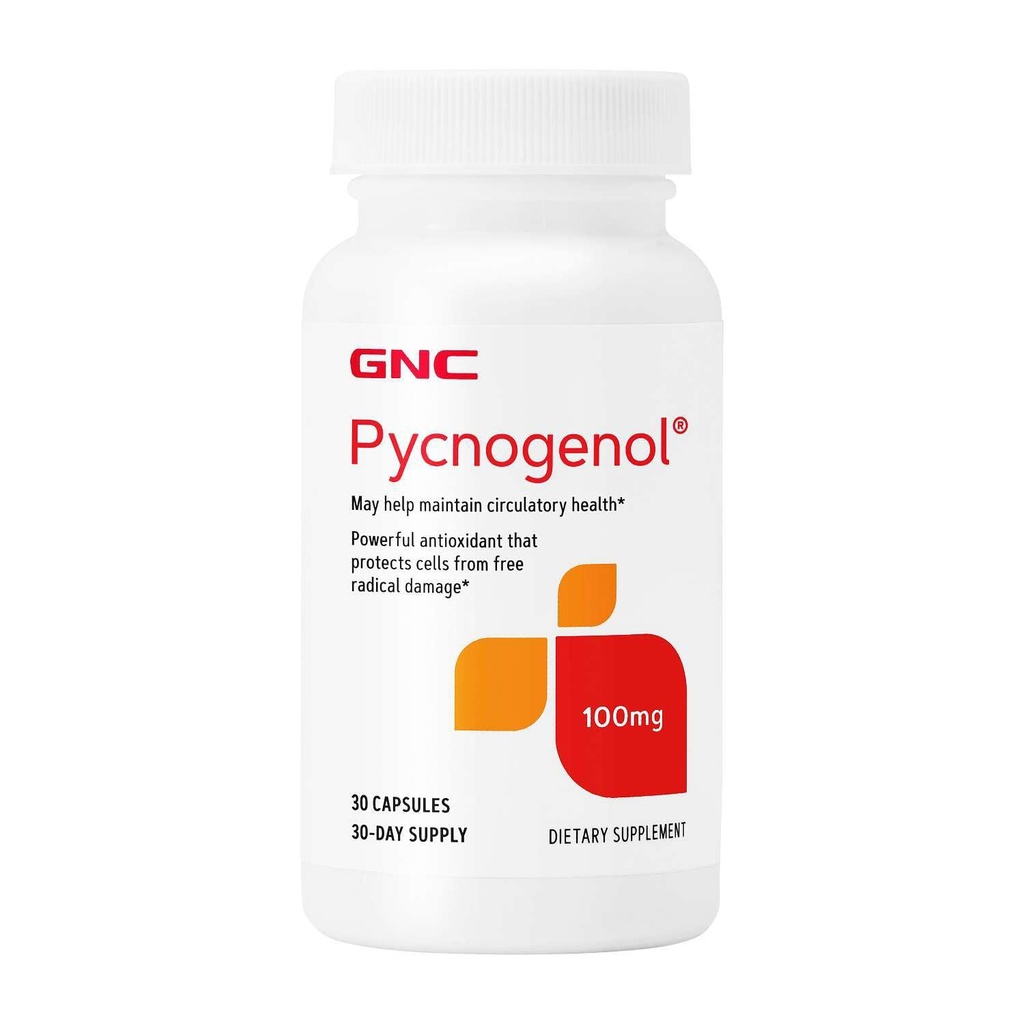 GNC Pycnogenol 100mg Supplément, soutient la santé circulatoire, 30 portions