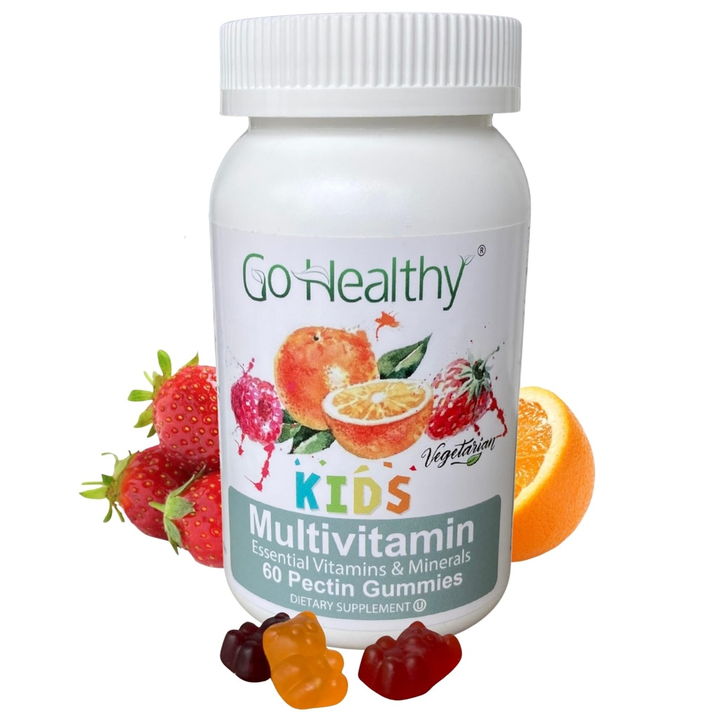 Go Healthy Kids Multivitamin Gummies, Supporto Immune, Gummies per bambini, Vitamina Kosher Kid, Halal, Non OGM, Gomma senza glutine - 30 Serve