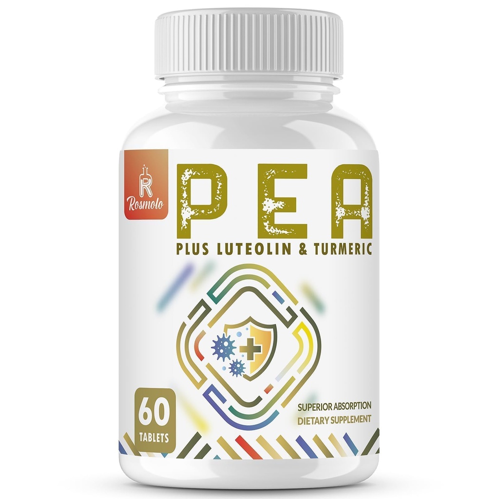 1500 MG Palmitoyléthanolamide avec Luteolin 98% & Turmeric, Haute Absorption, Supplément de pois micronisés pour la gestion des troubles - USA Made - 60 comprimés