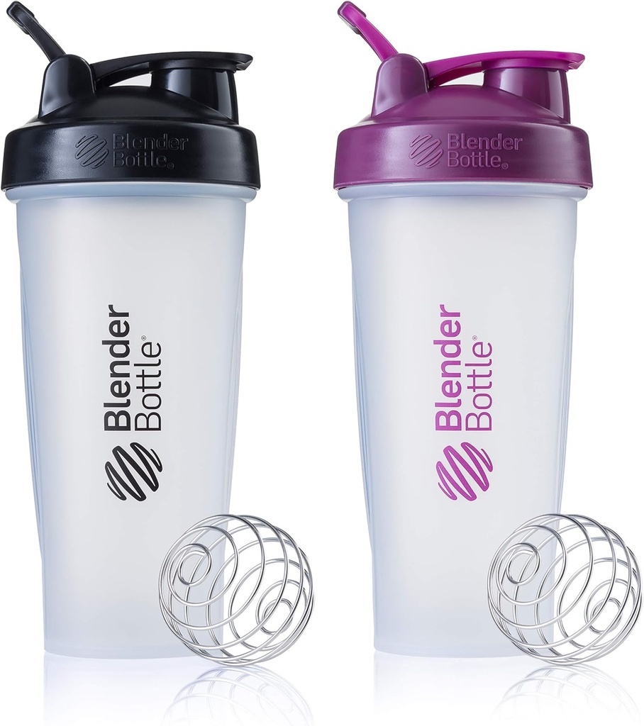 Bouteilles de mélange Classic Shaker Bouteille parfaite pour les shakes protéiques et pré-entraînement, 28-Ounce (2 Pack), Couleurs Mai Vary