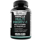 MEGAV-1 Multi-Vitamin, Superfood & Minerals - Täglich Multivitamin mit Probiotika, Verdauungsenzym, Pilzkomplex für Herzgesundheit, Immununterstützung, Energie & Stamina - 90 Tabletten