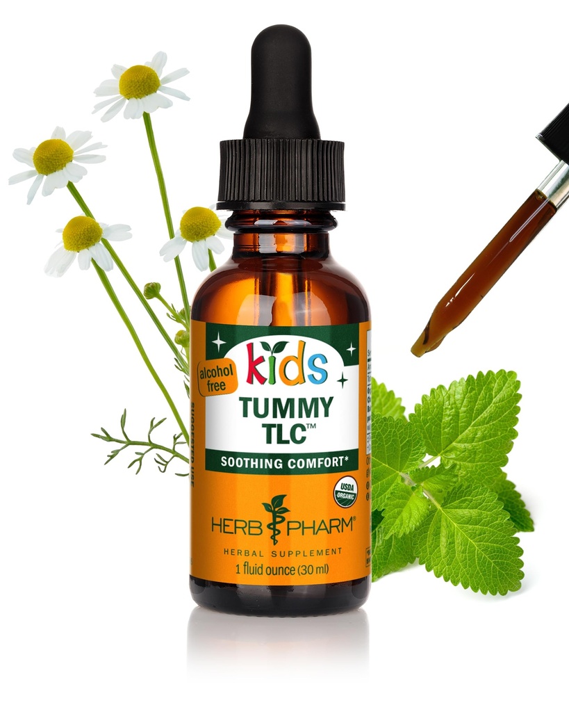 Herb Pharm Kids Certified- Organic Alcohol-Free Tummy TLC Formule à base de plantes liquides, 1 once (FKTUM01)