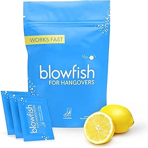 Blowfish for Hangovers - Fast Hangover Relief | FDA-Recognized Formulation - Guaranteed to Relieve Hangover Symptoms in 15 Minutes | Perfect for Weddings and Vacation Essentials | 20 Tablets