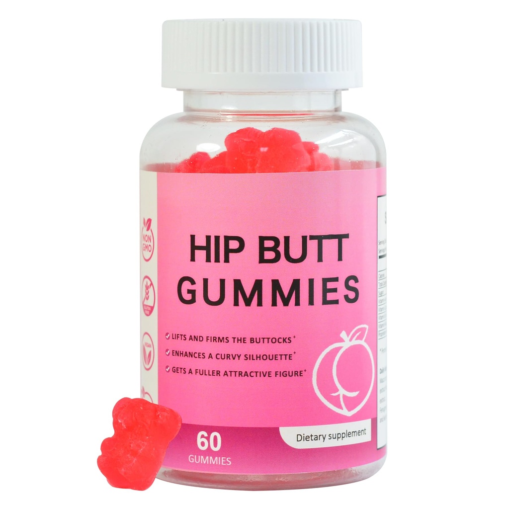 Hip Butt Enhancer Gummies for Butt Growth and HIPS, Stivali Gummies per il culo più veloce, Booty Curvy Body Gummies Peso Gainer per le donne allenamento Enhancement