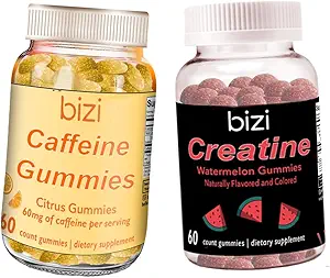 Bizi Super Workout Bundle, Créatine et Gommies de caféine pour l'énergie et la récupération