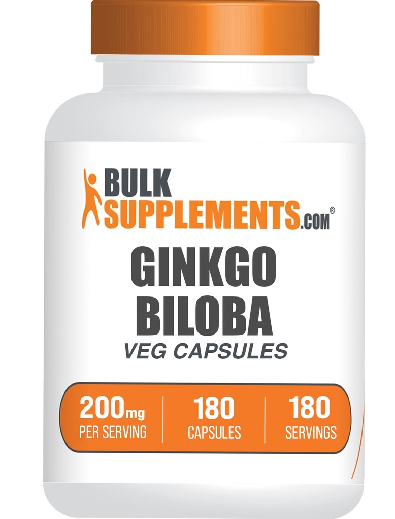 BulkSupplements.comginkgo Estratto di Biloba - Ginkgo Biloba Sorgente da Foglie, Integratore di erbe - Vegan, 1 Capsule per Serving, 180 Conte (Pack of 1)