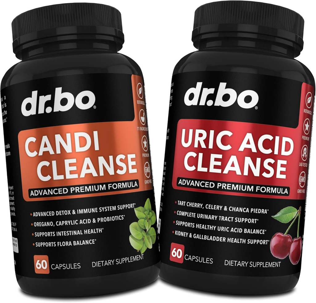 DR. BO Candi Uric Acid Cleanse Support - Oregano & Kidney Kräuterergänzungen für Damen & Herren - Extra Strength Uric Acid Flush Purge Capsules & Oral ControlProbiotic Complex Cleanser