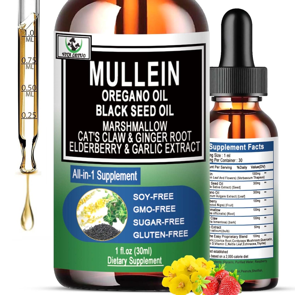 16-en-1 gouttes de molléine biologique pour les poumons