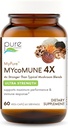 MYcoMune 4X Complément de champignons organiques - Reishi, Lion's Mane, Cordyceps, Chaga, Shiitake, Maitake pour système immunitaire, Combat Stress, Build Energy by Pure Essence - 60 Caps