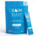 Som Sleep, Calm Sleep Powder Drink Mix, 3mg Melatonina, Magnesio, Vitamina B6, L-teanina & GABA – Vegan, Zero Sugar, Keto Friendly – Berry, 10-Pack