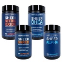 Sheer Ultimate Stack - DHEA Ergänzung für Männer DHEA 100mg & Nitric Oxid Supplement & Sheer Shred & Sheer Alpha