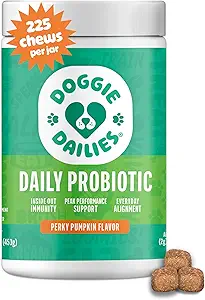 Probiotici per cani - Probiotici per cani avanzati con prebiotici - Promuove la salute digestiva - Supporta il sistema immunitario e la salute generale (Pumpkin) 225