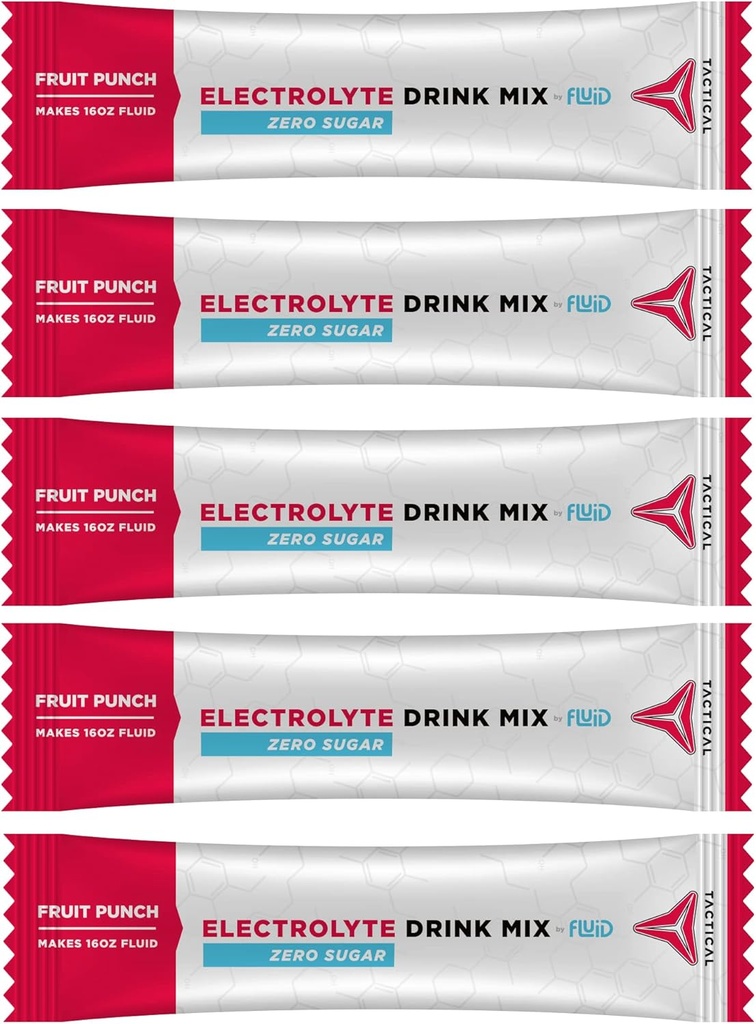 Tattico fluido - Zucchero Zero, Polvere di elettrolita Keto, Imballaggio di idratazione, Made in USA (Punto di prua, 25 Conte)