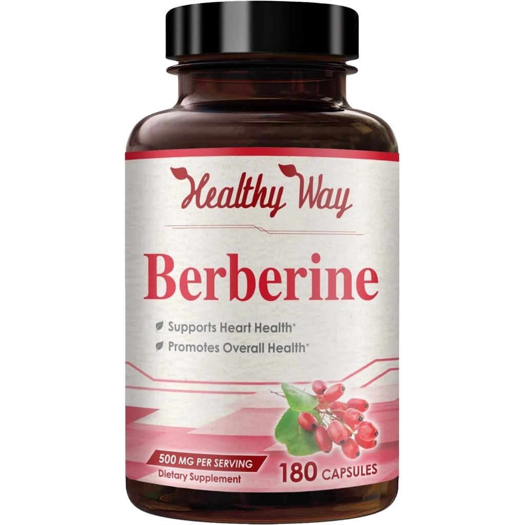 High Strength Berberine Supplement 500mg - Einmal täglich Potent Berberine 500mg Antioxidant Quercetin Ergänzung für Herzalterung und Vitalität Unterstützung - Vegan Friendly & Made in the USA (180 Servietten)