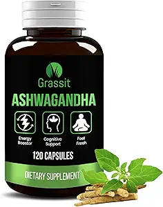 Grassit Ashwagandha Supplemento 500 mg/120 capsule migliori naturali Ashwagandha capsula per il benessere generale