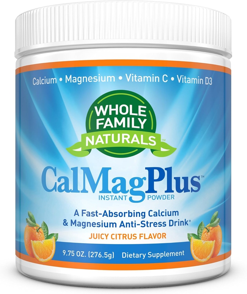 Calcium Magnesium Powder Supplement - CalMag Plus mit Vitamin C & D3 - Glutenfrei, Non GMO, Orange Tangerine Flavor - Cal Mag Drink - Calcium Supplement mit Magnesium für natürliche Beruhigung