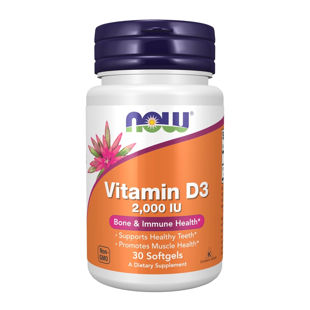 JETZT Nahrungsergänzungsmittel, Vitamin D-3 2.000 IU, Hohe Potenz, strukturelle Unterstützung*, 30 Softgels